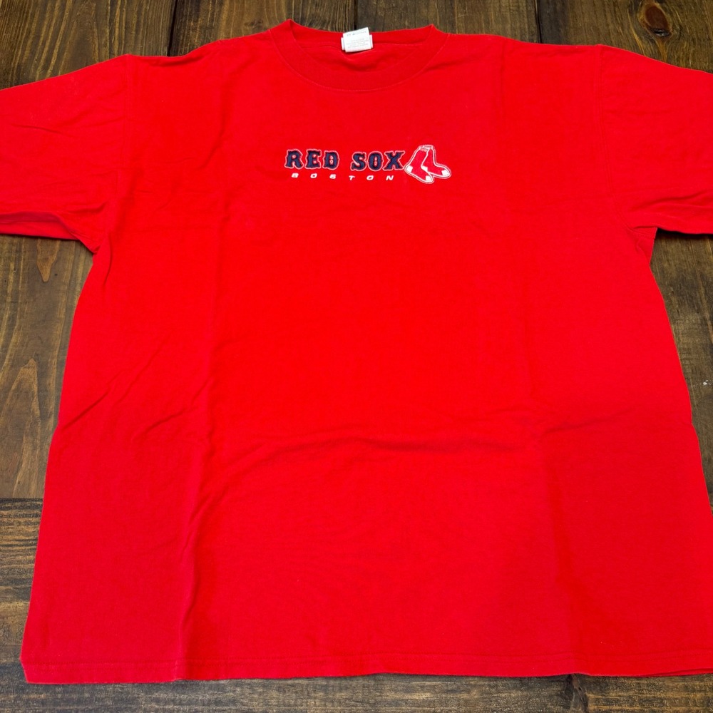 CSA Boston Red Sox T Shirt Mens XL Red Vintage Embroidered Logo Short Sleeve MLB